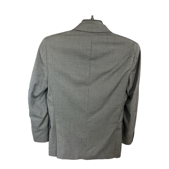 Tommy Hilfiger 38R Gray Pinstripe 100% Wool Gray Blazer Suit Jacket - Picture 2 of 9